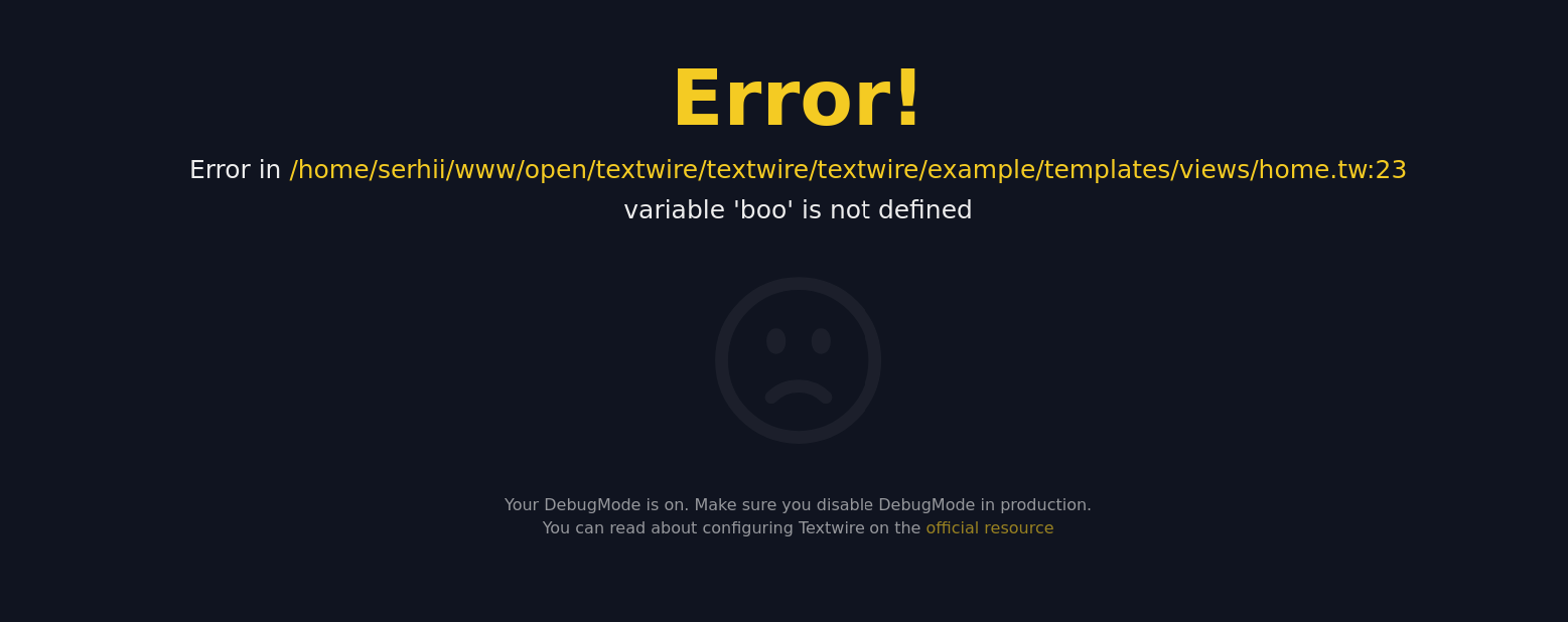 Error output in Textwire